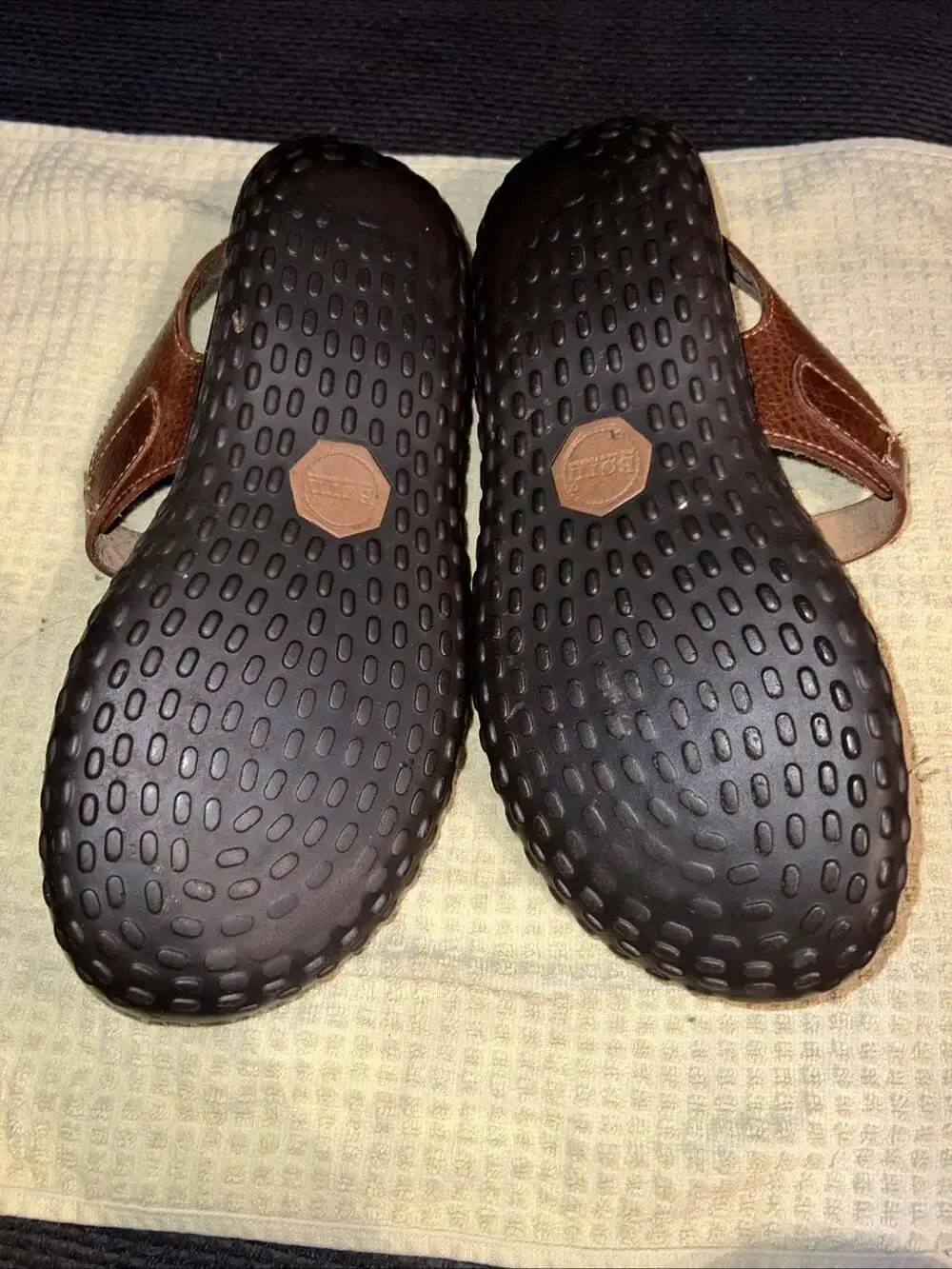 Born Shoes Women's Sz 9 Fisherman Sandals Open Toe Genuine Leather Brown Comfort